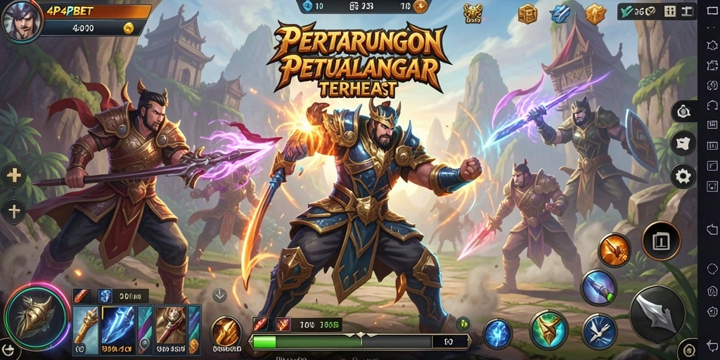 Tampilan dinamis permainan ARPG 4P4PBET dengan pertarungan seru.