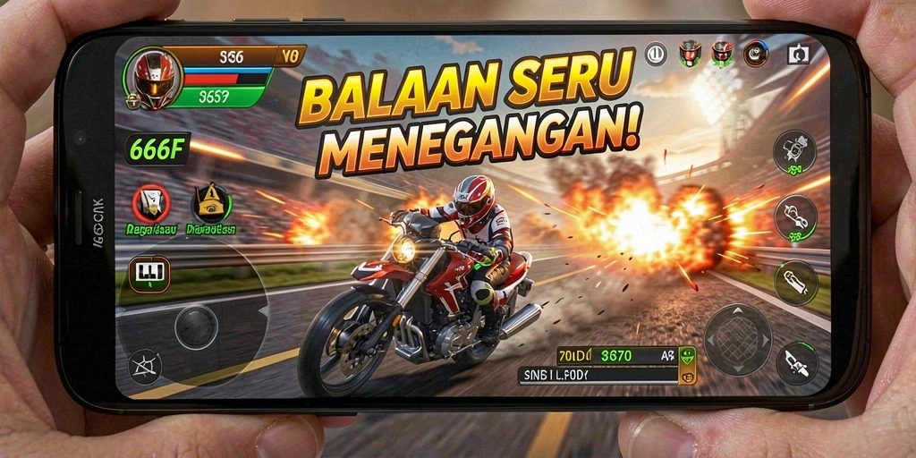 Tampilan gameplay balapan yang mendebarkan di 666F dengan grafik menawan.