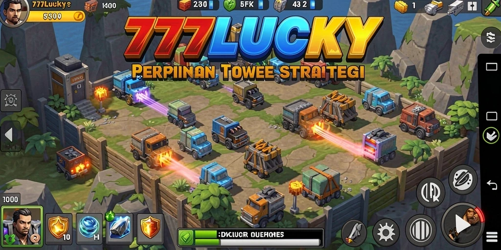 Screenshot gameplay Tower Defense di 777LUCKY yang menampilkan aksi menegangkan.