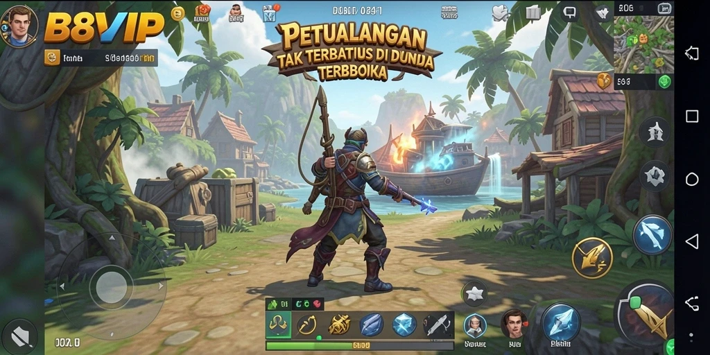 Tampilan gameplay B8VIP di dunia terbuka yang luas dan menakjubkan.