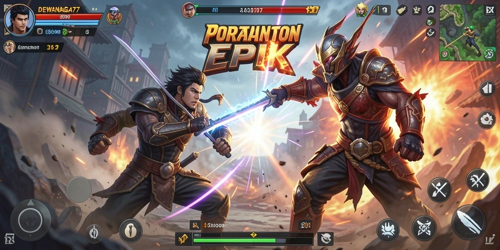 Tampilan utama gameplay DEWANAGA77 yang penuh aksi dan tantangan.