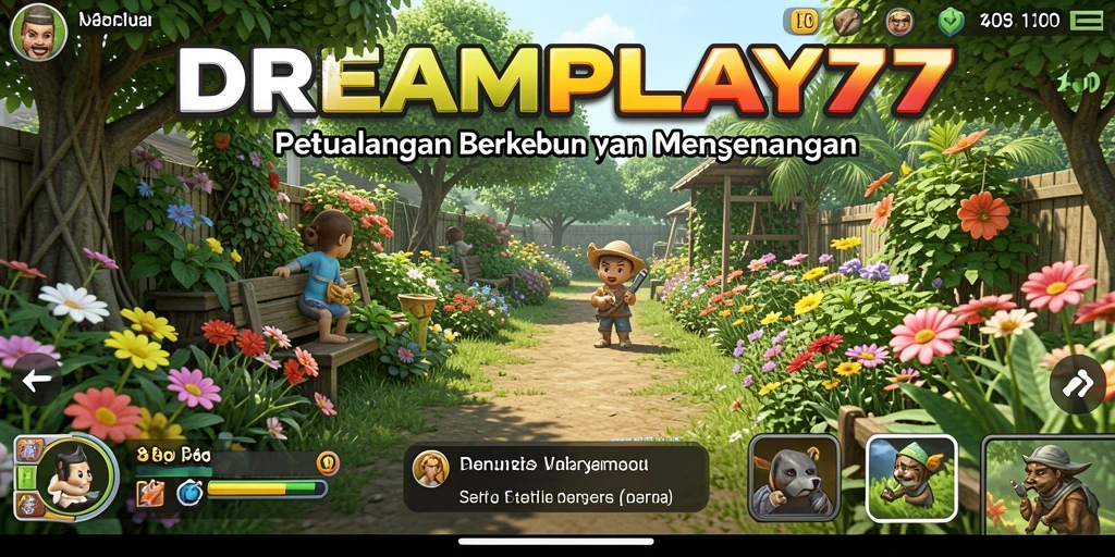 Tampilan menarik dari gameplay berkebun di DREAMPLAY77.