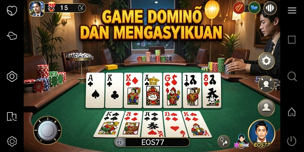 Tampilan gameplay seru dalam EOS77 yang menampilkan aksi Domino.