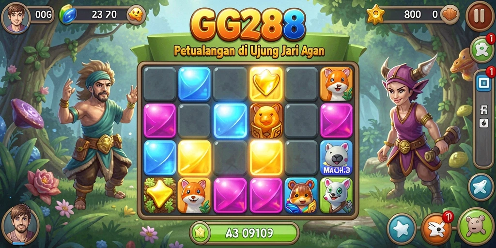 Screenshot GG288 menampilkan gameplay Match-3 yang mengasyikkan.