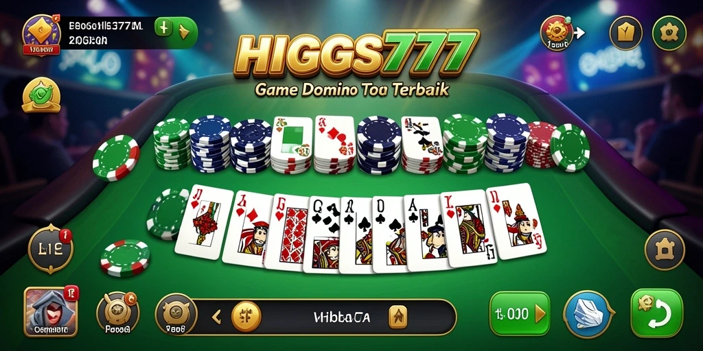 Tampilan gameplay seru HIGGS777 dalam permainan Domino.