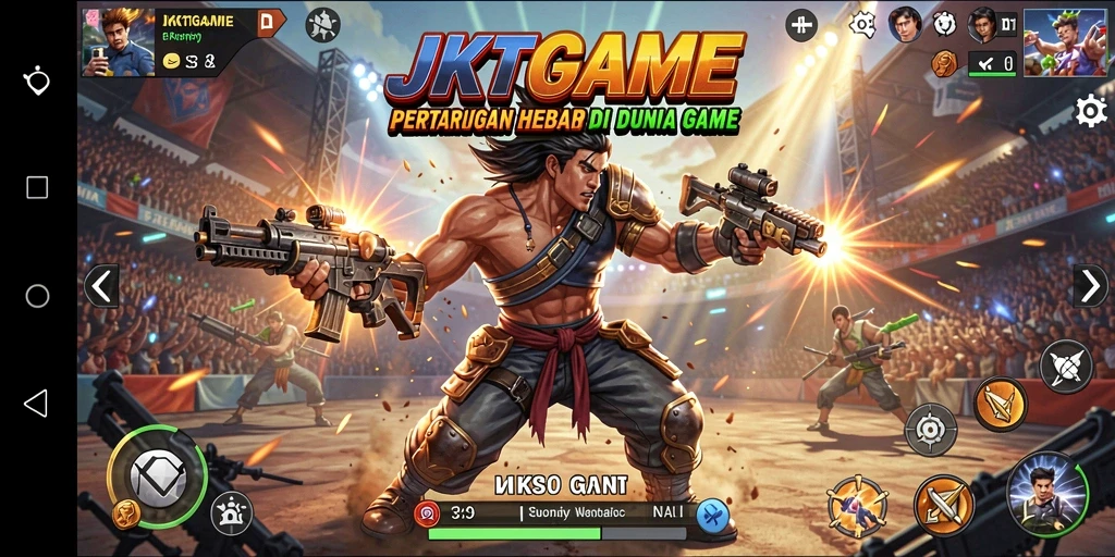 Tangkapan layar dari pertarungan aksi seru di JKTGAME.