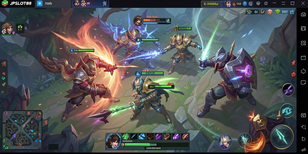 Tangkapan layar dari gameplay seru JPSLOT88 di arena MOBA.
