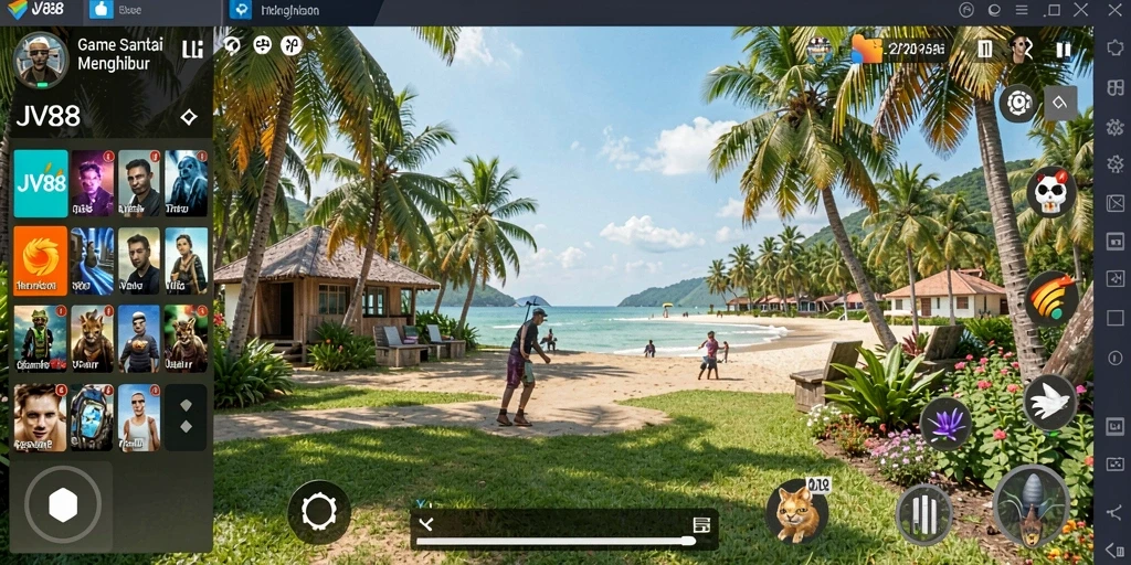 Tampilan gameplay JV88 yang seru dan menantang.
