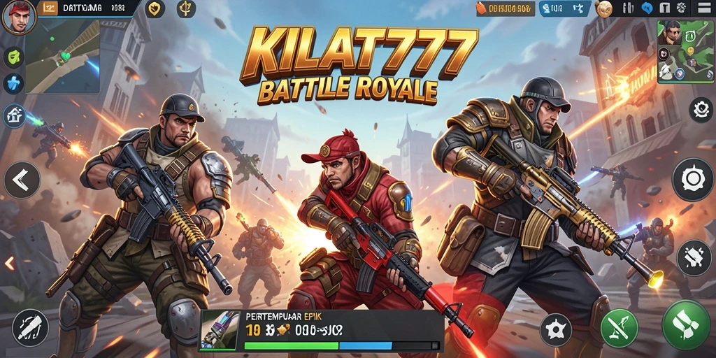 Gameplay menegangkan dari KILAT777 dalam misi pertempuran Battle Royale.