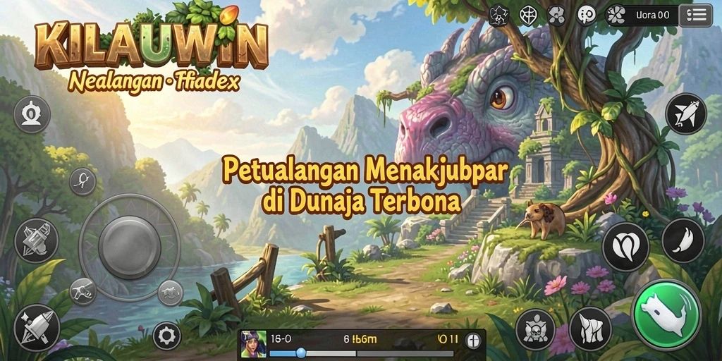 Tampilan gameplay <strong>KILAUWIN</strong> yang menunjukkan dunia terbuka yang luas dan penuh petualangan.