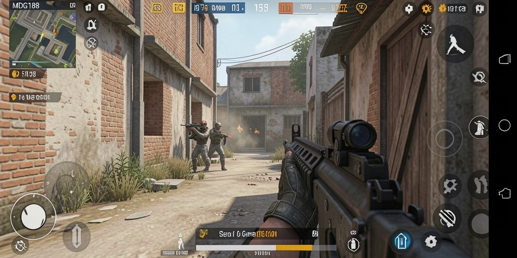 Screenshot gameplay MDG188 yang menunjukkan aksi menegangkan dalam FPS.