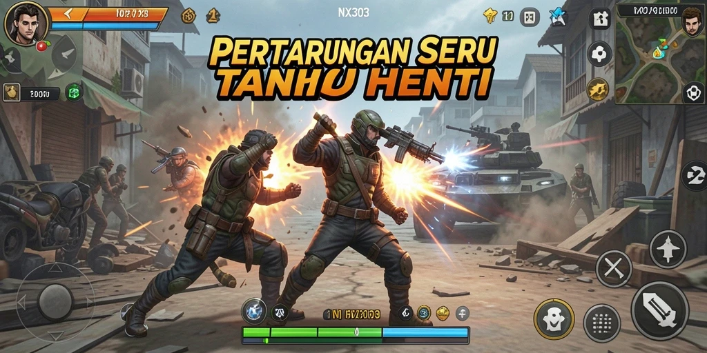 Tangkapan layar NX303 menunjukkan aksi pertempuran yang intens.