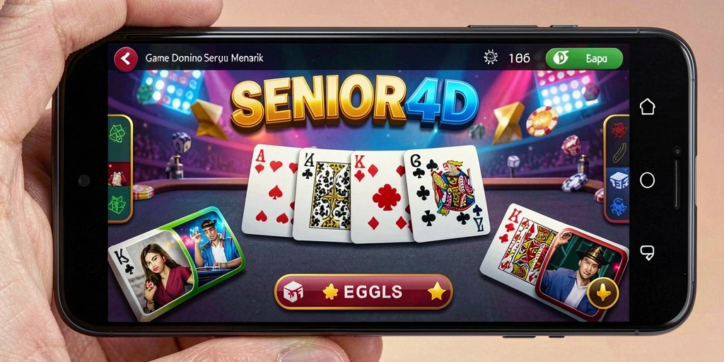 Screenshot gameplay SENIOR4D menampilkan serunya permainan Domino.