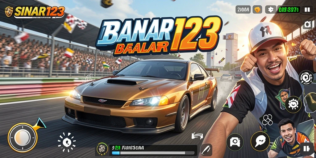 Tampilan gameplay seru di SINAR123 yang menunjukkan aksi balap mendebarkan.