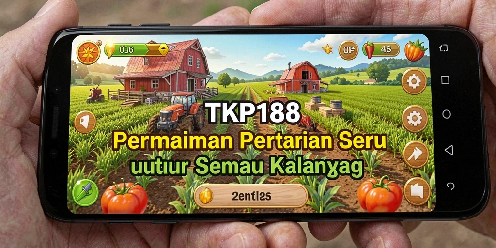 Tampilan gameplay seru dan interaktif dari TKP188 yang menggambarkan pertanian.