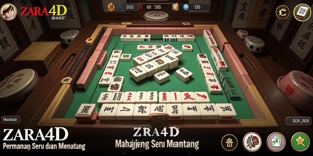 Tampilan gameplay menarik dari ZARA4D dengan ubin Mahjong.