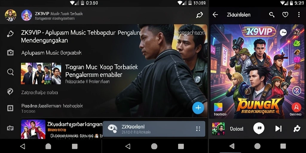 Tampilan gameplay ZK9VIP yang menampilkan pengalaman mendengarkan musik.